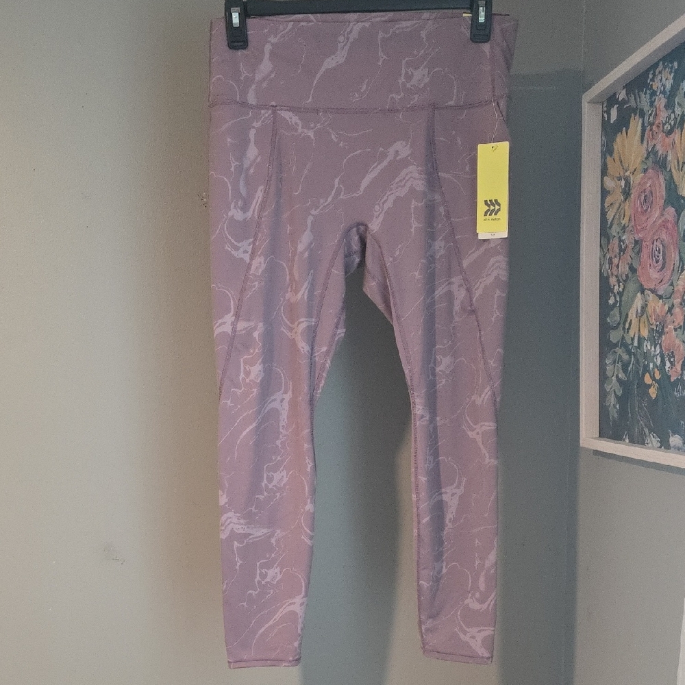 All in Motion Purple Marble Leggings Size XXL NWT